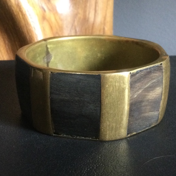 Vintage Unique Brass Bangle Bracelet - Picture 3 of 7
